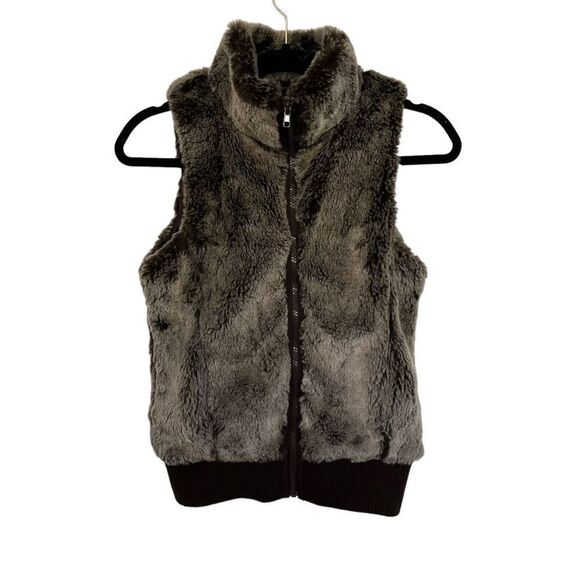 New Era Teen Women's Sherpa Fleece Vest Brown Size Small - Picture 1 of 4